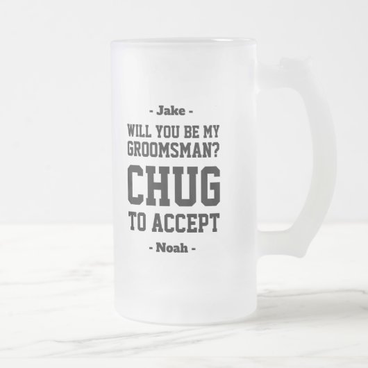 Trauzeuge Vorschlag Umarmung akzeptieren Funny Fev Mattglas Bierglas (Rechts)