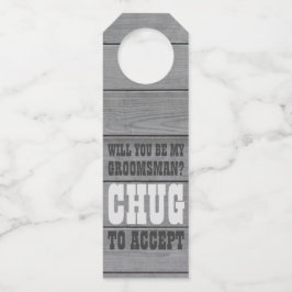 Trauzeuge Vorschlag Umarmung für Imitate Holzbiere Flaschenanhänger