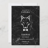 Trauzeuge Vorschlag Weißer Wolf auf Marmorboden Einladung (Vorderseite)