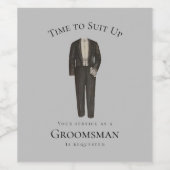 Trauzeuge Vorschlag Zeit zum Anzug Up Eleganter An Weinetikett (Einzelnes Label)