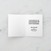 Trauzeuge-Vorschlagskarte für den Schwarzen Anzug Einladung (Innenseite)