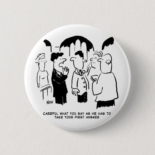 Trauzeuge-Warnung vor Bräutigam Button (Vorderseite)