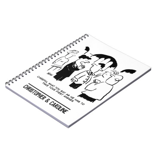 Trauzeuge-Warnung vor Bräutigam Notizblock (Linke Seite)