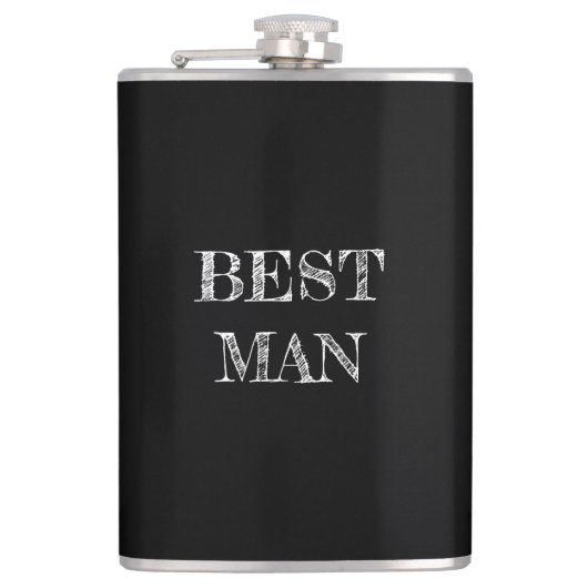 Trauzeuge Wedding Black Whisky Flask Flachmann (Vorderseite)