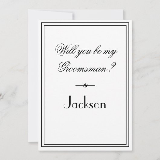 Trauzeuge Wedding Elegante Chic Vorschlag Einladung (Rückseite)