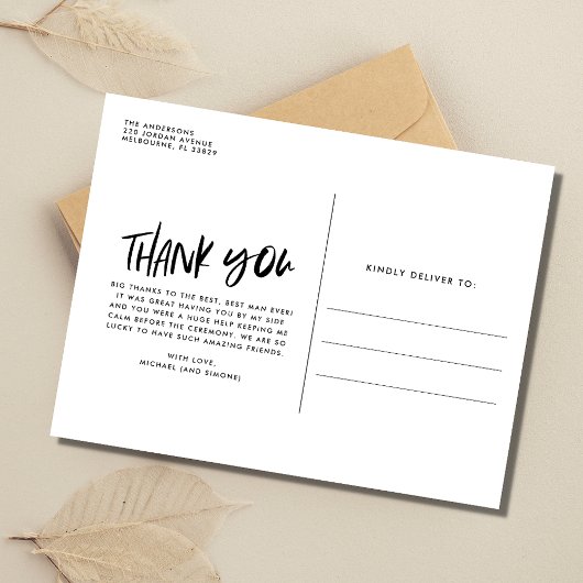Trauzeuge Wedding Foto Vielen Dank Postkarte
