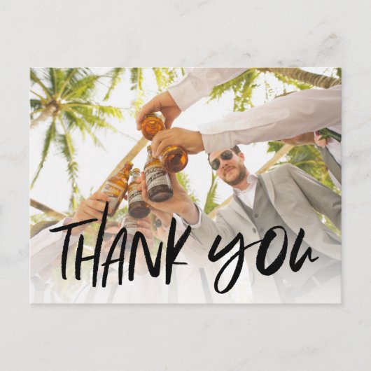 Trauzeuge Wedding Foto Vielen Dank Postkarte (Vorderseite)