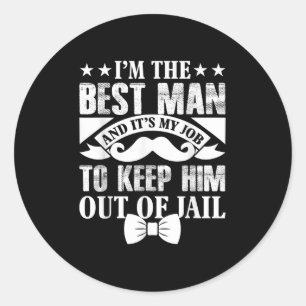 Trauzeuge Wedding Groom Funny Bachelor Stag Party  Runder Aufkleber