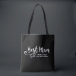 Trauzeuge Wedding Tote Bag | Coole moderne Schrift Tasche<br><div class="desc">Ihr Trauzeuge wird diese personalisierte Tasche Liebe! Die Tasche ist doppelseitig mit einem lustigen, trendigen Schriftart und wirl mit weißen Skripten ausgestattet und verfügt auch über zwei Textzeilen - Name, Hochzeitstermin, Ort, etc. des Trauzeugen. Ändern Sie die Hintergrundfarbe, um Ihre Hochzeitsfarben anzupassen - klicken Sie einfach auf Anpassen und dann...</div>