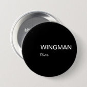 Trauzeuge Wingman Persönlicher Schwarz-weiß Button (Vorne & Hinten)