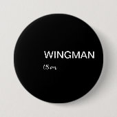 Trauzeuge Wingman Persönlicher Schwarz-weiß Button (Vorderseite)