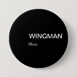 Trauzeuge Wingman Persönlicher Schwarz-weiß Button