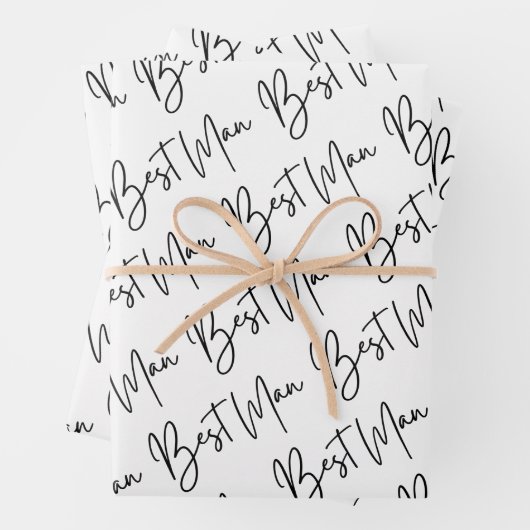 Trauzeuge Wrapping Paper Flat Sheet Set 3 Geschenkpapier Set (Beispiel)