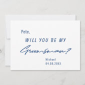 Trauzeuge zum Anzug von lustigen Skripten Einladung (Rückseite)