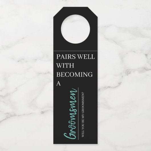 Trauzeugen Ankündigung Weinflaschen Tag Flaschenanhänger (Vorderseite)