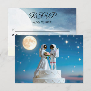Trauzeugen Astronauten auf einer Hochzeitstorte RSVP Karte