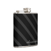 Trauzeugen aus schwarzem und grauem Streifen Flachmann (Rechts)