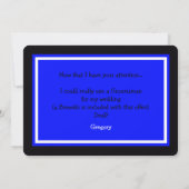 Trauzeugen Blue mit Brewski Einladung (Rückseite)