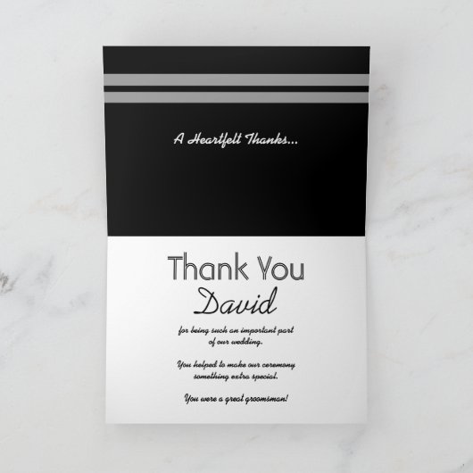 TRAUZEUGEN Bold Stripe Wedding DANK Dankeskarte (Innenseite)