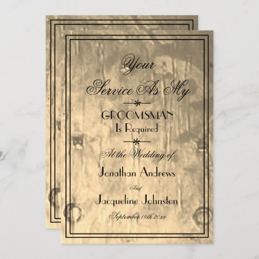 Trauzeugen Cool Werden Sie mein Trauzeuge Vorschla Einladung (Vorne/Hinten)