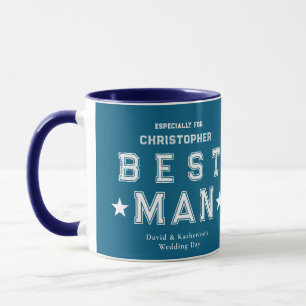 Trauzeugen Dankeschön Geschenk Blau Tasse