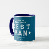 Trauzeugen Dankeschön Geschenk Blau Tasse (Vorderseite Links)