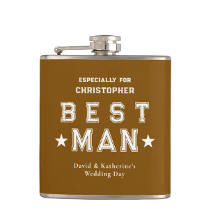 Trauzeugen Dankeschön Geschenk Braun Flachmann