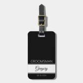 Trauzeugen Dankeschön Monogramm schwarze Gepäckanh Gepäckanhänger (Vorderseite vertikal)