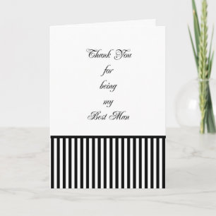 Trauzeugen-Dankeskarten mit schwarzen weißen Strei Dankeskarte