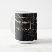 Trauzeugen Elegant: Goldener Marmor Kaffeetasse (Vorderseite Links)