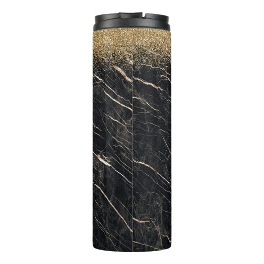 Trauzeugen Elegant: Goldener Marmor Thermosbecher (Rückseite)