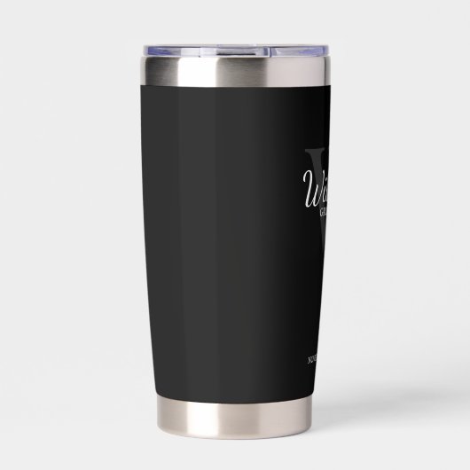 Trauzeugen für personalisierte Skriptmonogramm und Thermobecher (Vorderseite)