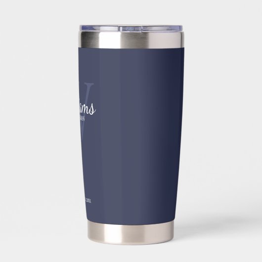 Trauzeugen für personalisierte Skriptmonogramm und Thermobecher (Rückseite)