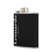 Trauzeugen geben einfachen, modernen Monogrammname Flachmann (Links)