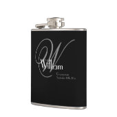 Trauzeugen geben eleganten Chic Monogram Name Clas Flachmann (Links)