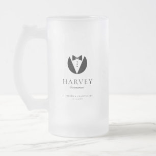 Trauzeugen-Geschenk Einfache Fliege Minimal Mattglas Bierglas