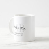 Trauzeugen Geschenk Monogramm Initialen Männliche Kaffeetasse (Vorderseite Links)