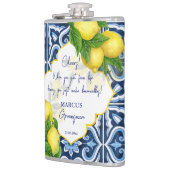 Trauzeugen Geschenke favorisiert blauen Fliesen Zi Flachmann (Links)