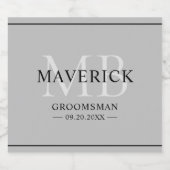 Trauzeugen Geschenke - Monogram-Gastgeschenke Hoch Alkoholflaschenetikett (Einzelnes Label)