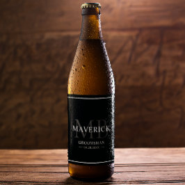 Trauzeugen Geschenke - Monogram-Gastgeschenke Hoch Bierflaschenetikett