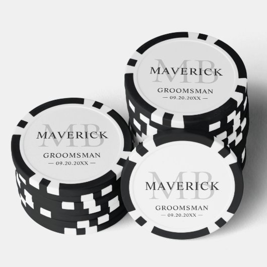 Trauzeugen Geschenke - Monogram-Gastgeschenke Hoch Pokerchips (Stapel)