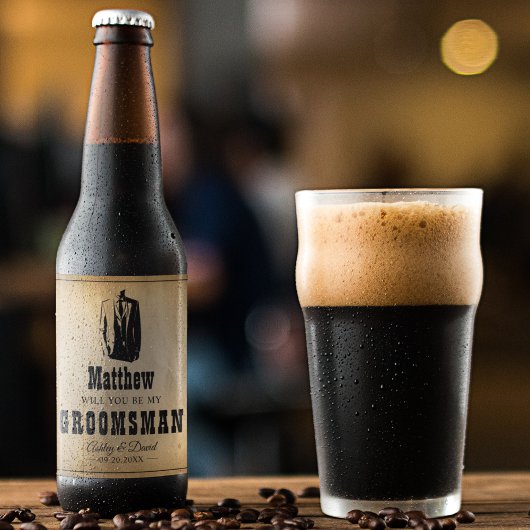 Trauzeugen Geschenke - Rustikale Gastgeschenke Hoc Bierflaschenetikett