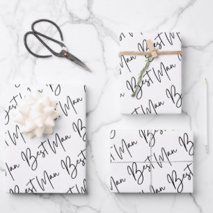 Trauzeugen-Geschenkpapier Flachblatt-Set aus 3 Geschenkpapier Set
