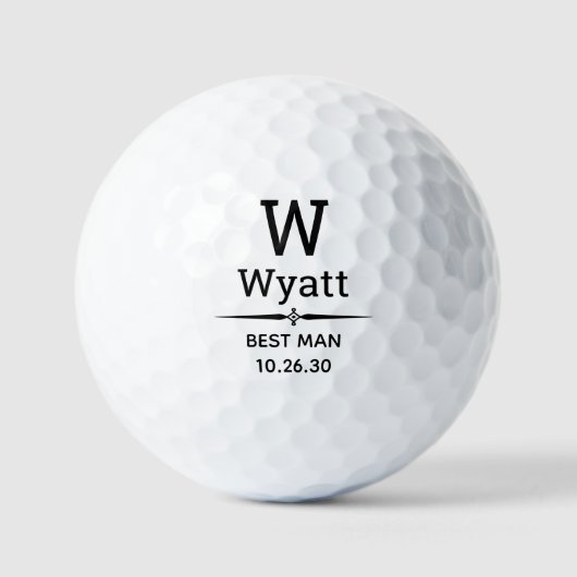 Trauzeugen Golfbälle mit Monogramm (Vorderseite)
