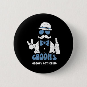 Trauzeugen Groom's Groovy Ansammlung - Groom Redew Button