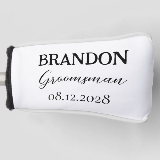 Trauzeugen Hochzeit Typografie Moderne Golf Headcover (Vorderseite)