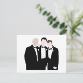 Trauzeugen in der Pose Schwarze Krawatte für ein B Postkarte (Stehend Vorderseite)