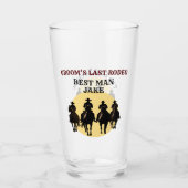 Trauzeugen letzter Rodeo Cowboy Sunset Party Drink Glas (Vorderseite)