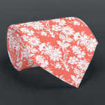 Trauzeugen mit floralen Korallenmustern Hochzeit Krawatte<br><div class="desc">Dieser Dapper-Trauzeuge-Krawatte zeichnet sich durch ein weißes Blumenmuster auf einem angesagten,  lebendigen Korallenhintergrund aus.</div>