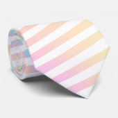 Trauzeugen mit irisierendem und weißem Streifen Sp Krawatte (Gerollt)